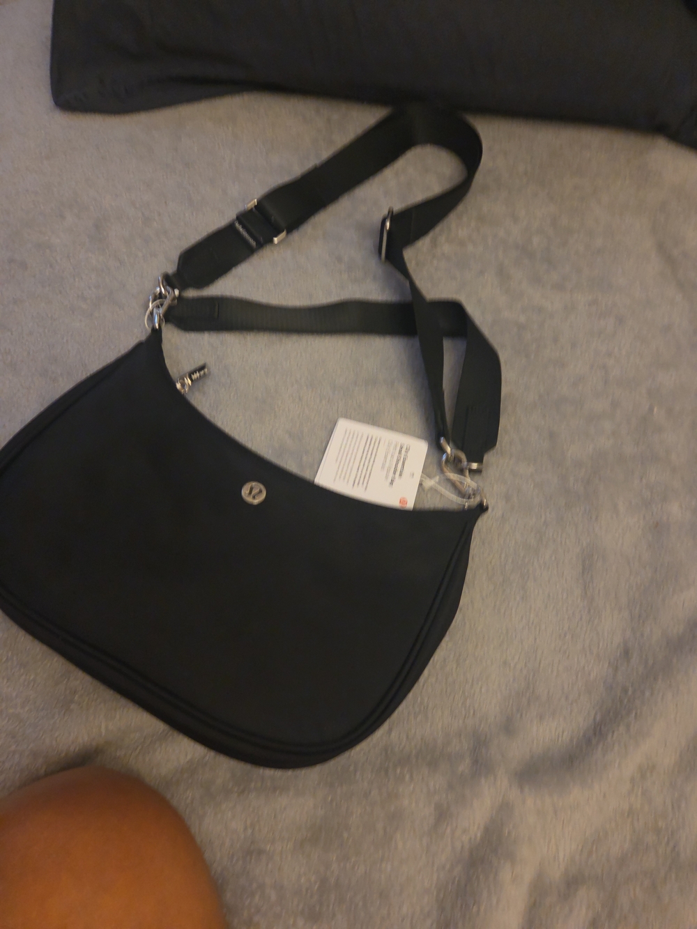 lululemon athletica Black Crossbody Bag with Silver Hardware